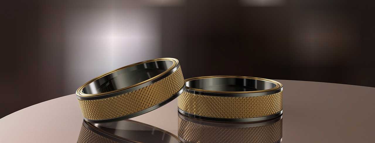 Poročni prstani iz belega in rumenega zlata